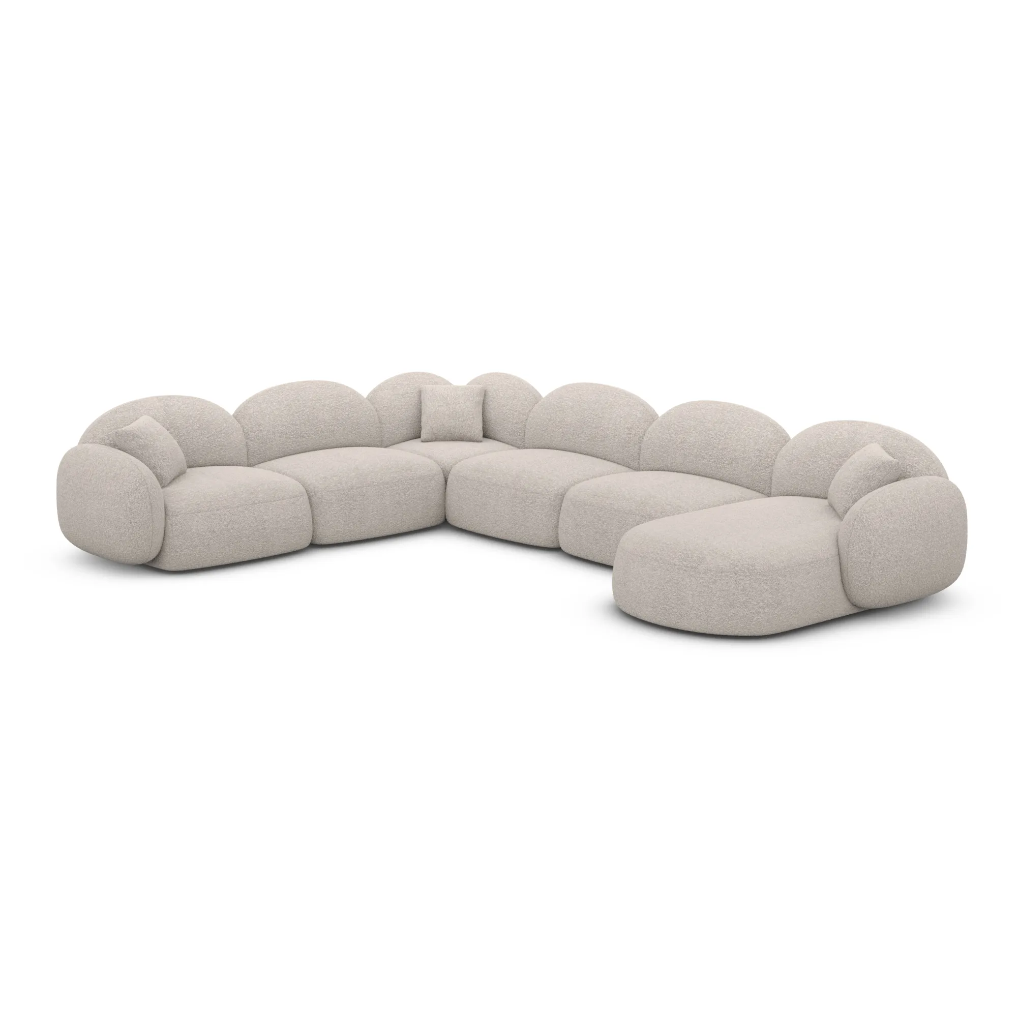 Bouclé U-Form XXL Wohnlandschaft Lumira – Bild 16