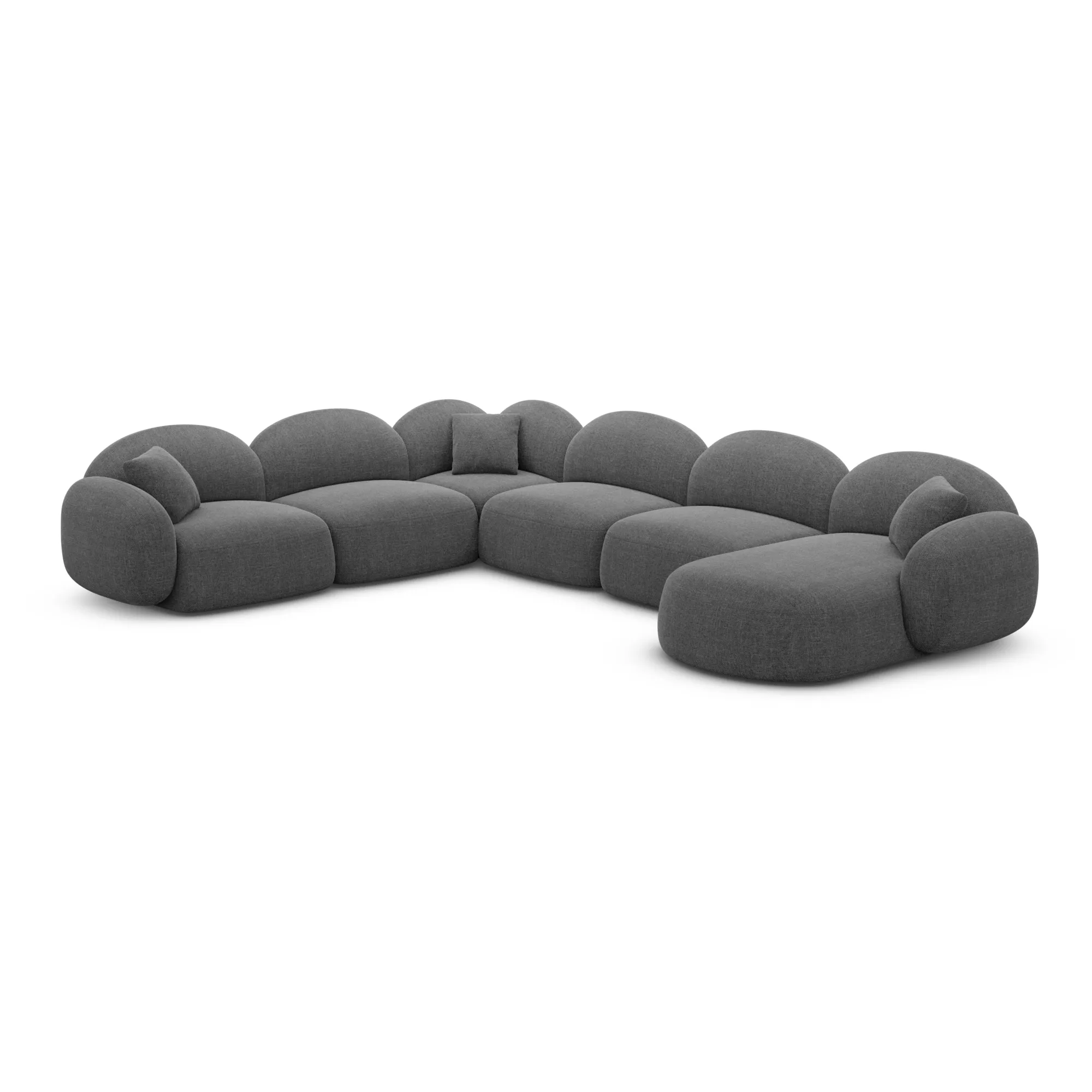 Strukturstoff U-Form XXL Wohnlandschaft Lumira – Bild 45
