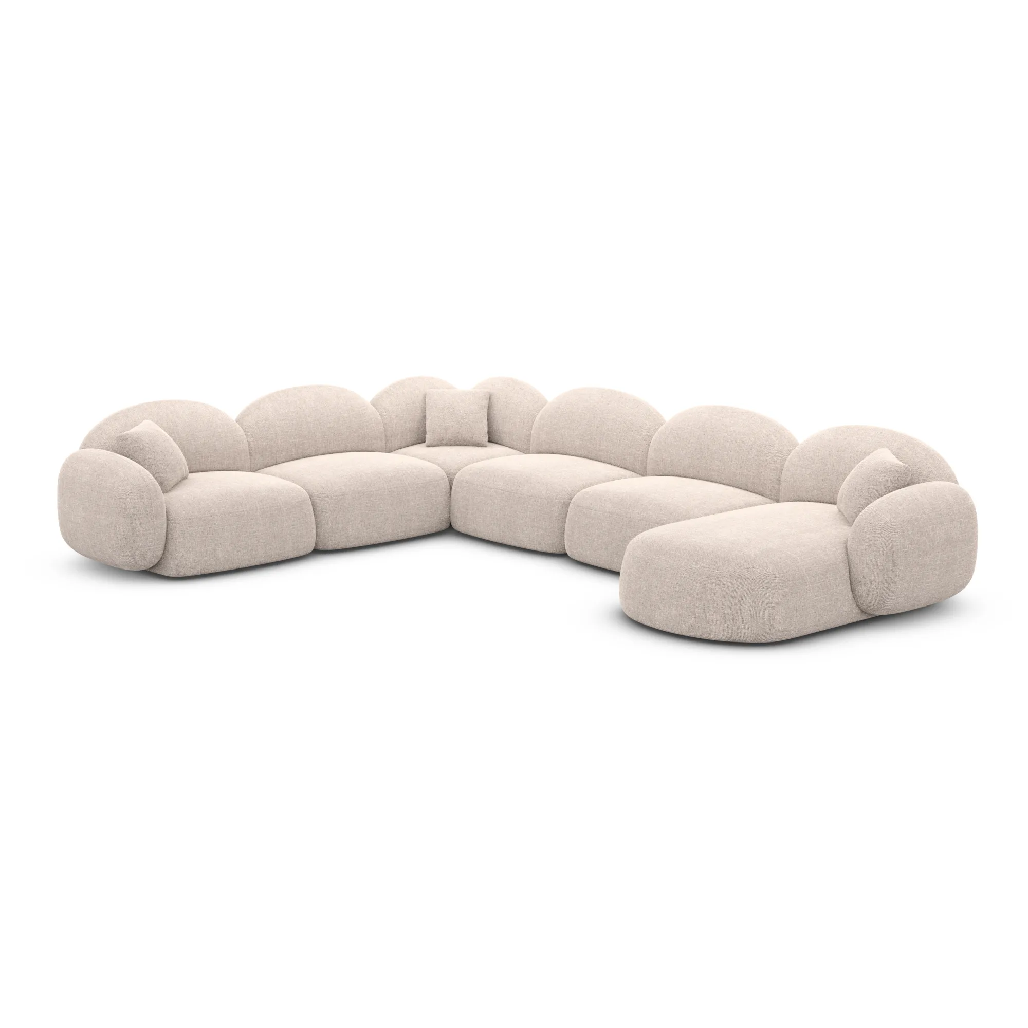 Strukturstoff U-Form XXL Wohnlandschaft Lumira – Bild 48
