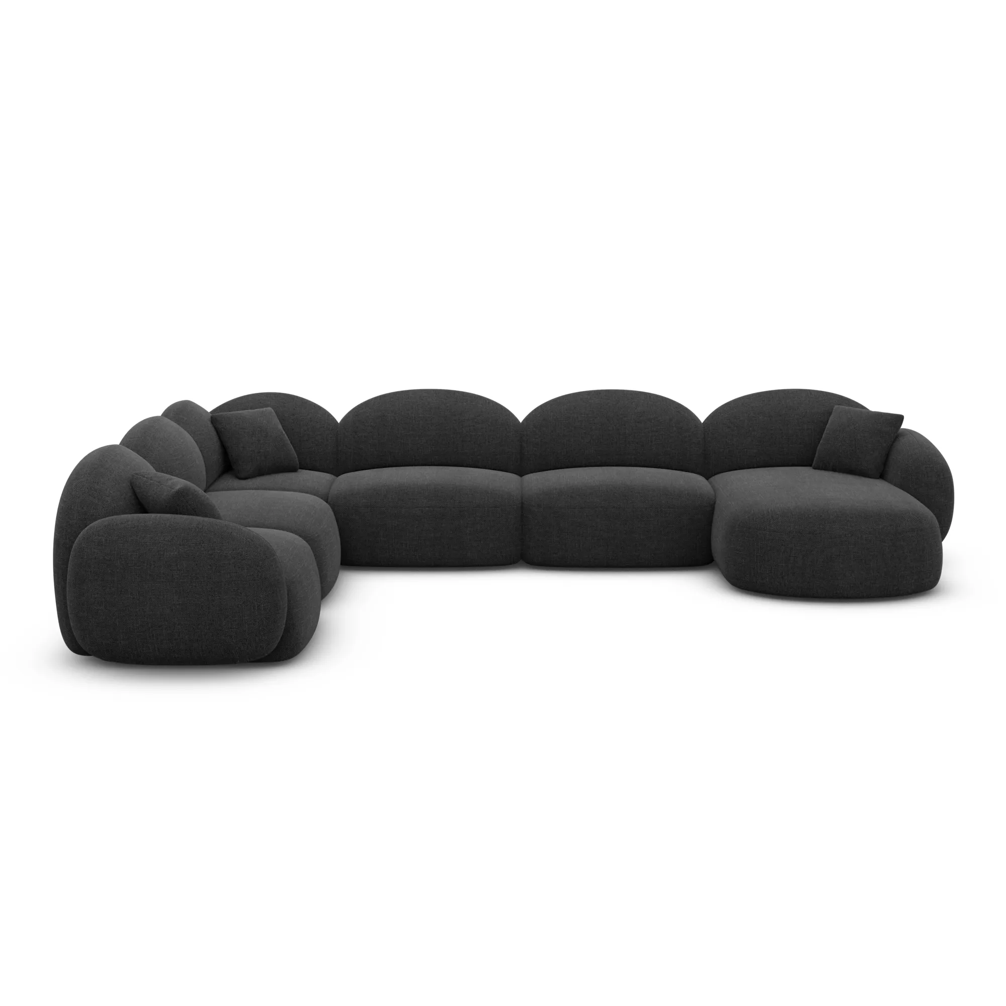 Strukturstoff U-Form XXL Wohnlandschaft Lumira – Bild 52