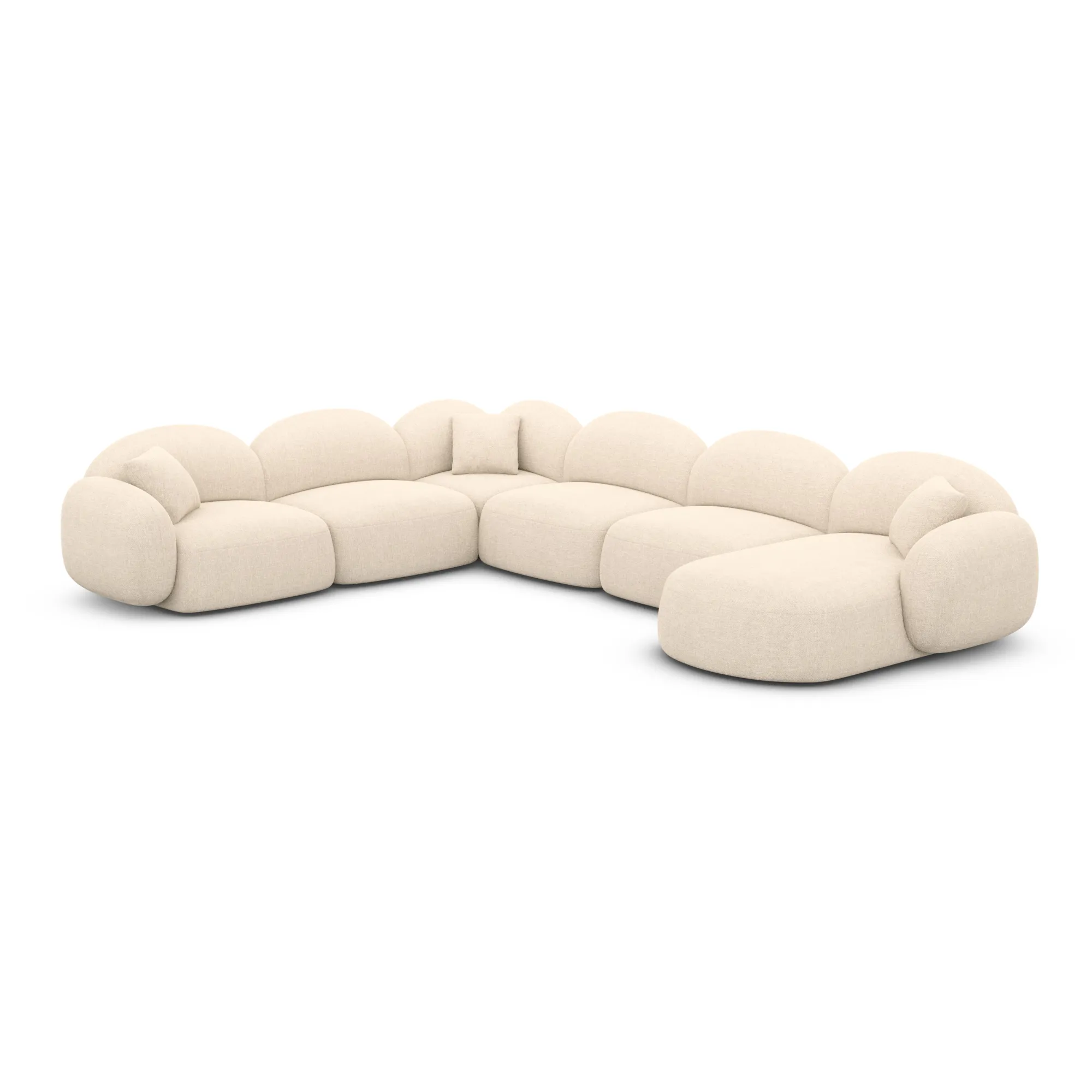 Strukturstoff U-Form XXL Wohnlandschaft Lumira – Bild 57