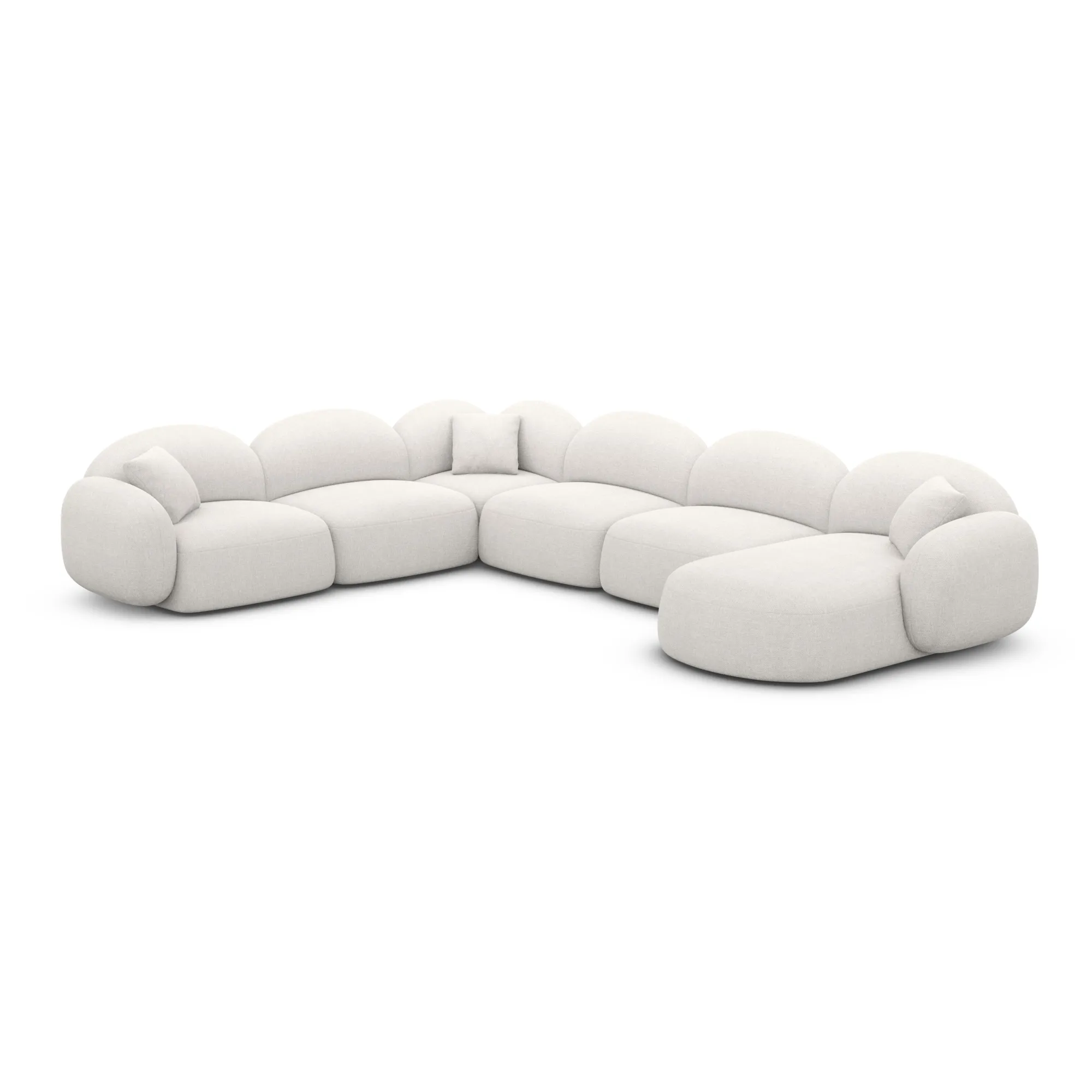 Strukturstoff U-Form XXL Wohnlandschaft Lumira – Bild 72