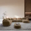 Samtstoff U-Form XXL Wohnlandschaft Lumira – Bild 4