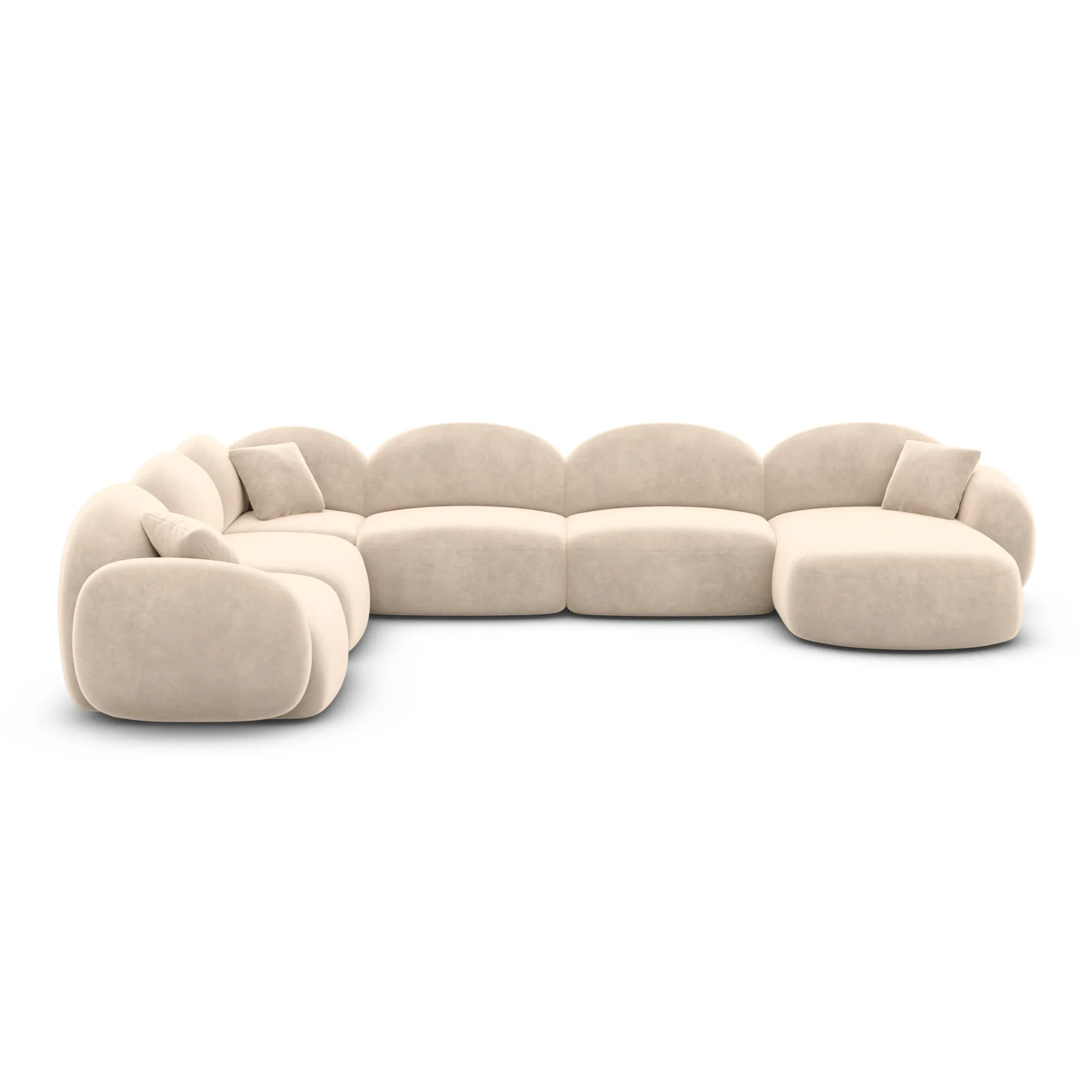 Samtstoff U-Form XXL Wohnlandschaft Lumira – Bild 56