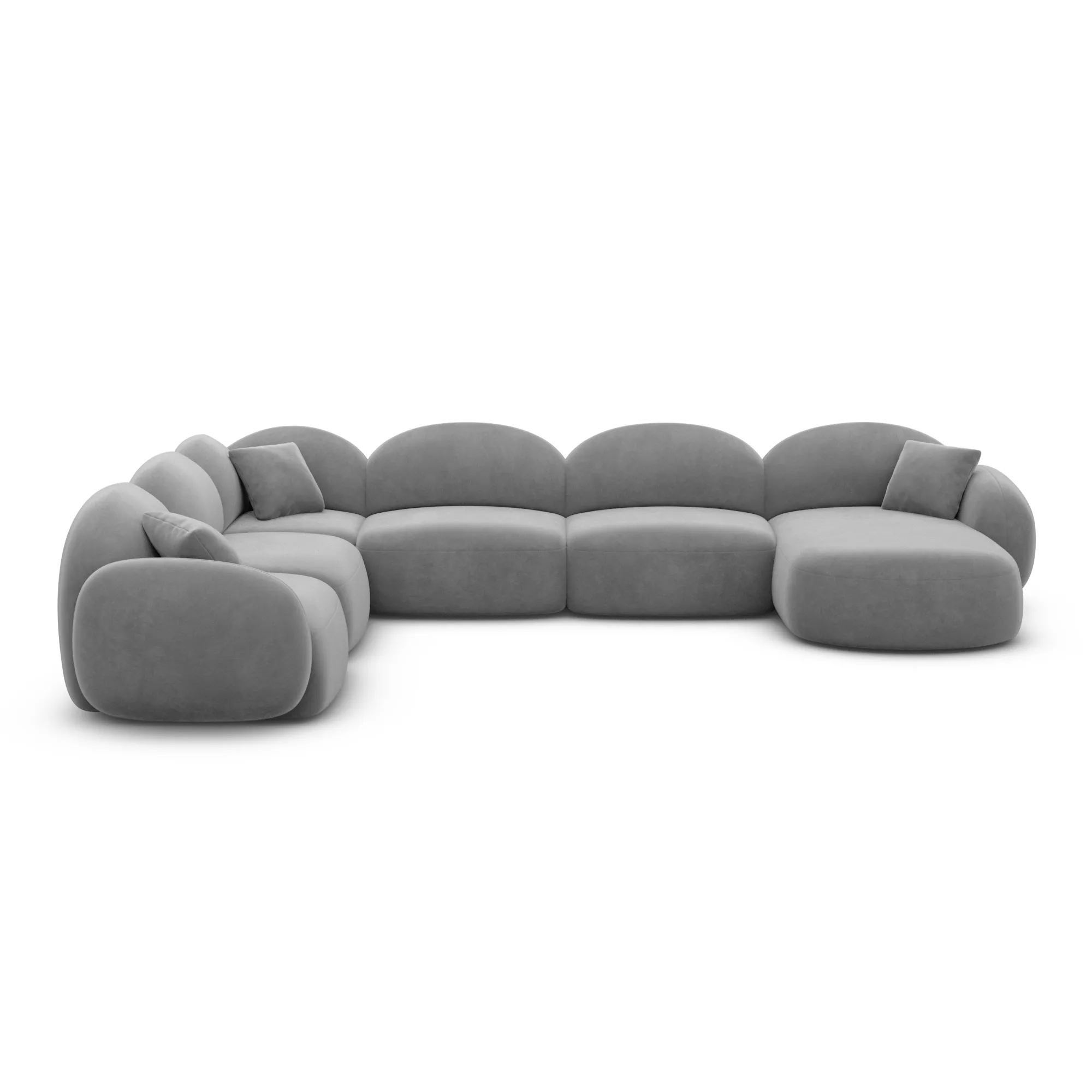 Samtstoff U-Form XXL Wohnlandschaft Lumira – Bild 59