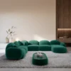 Samtstoff U-Form XXL Wohnlandschaft Lumira – Bild 7