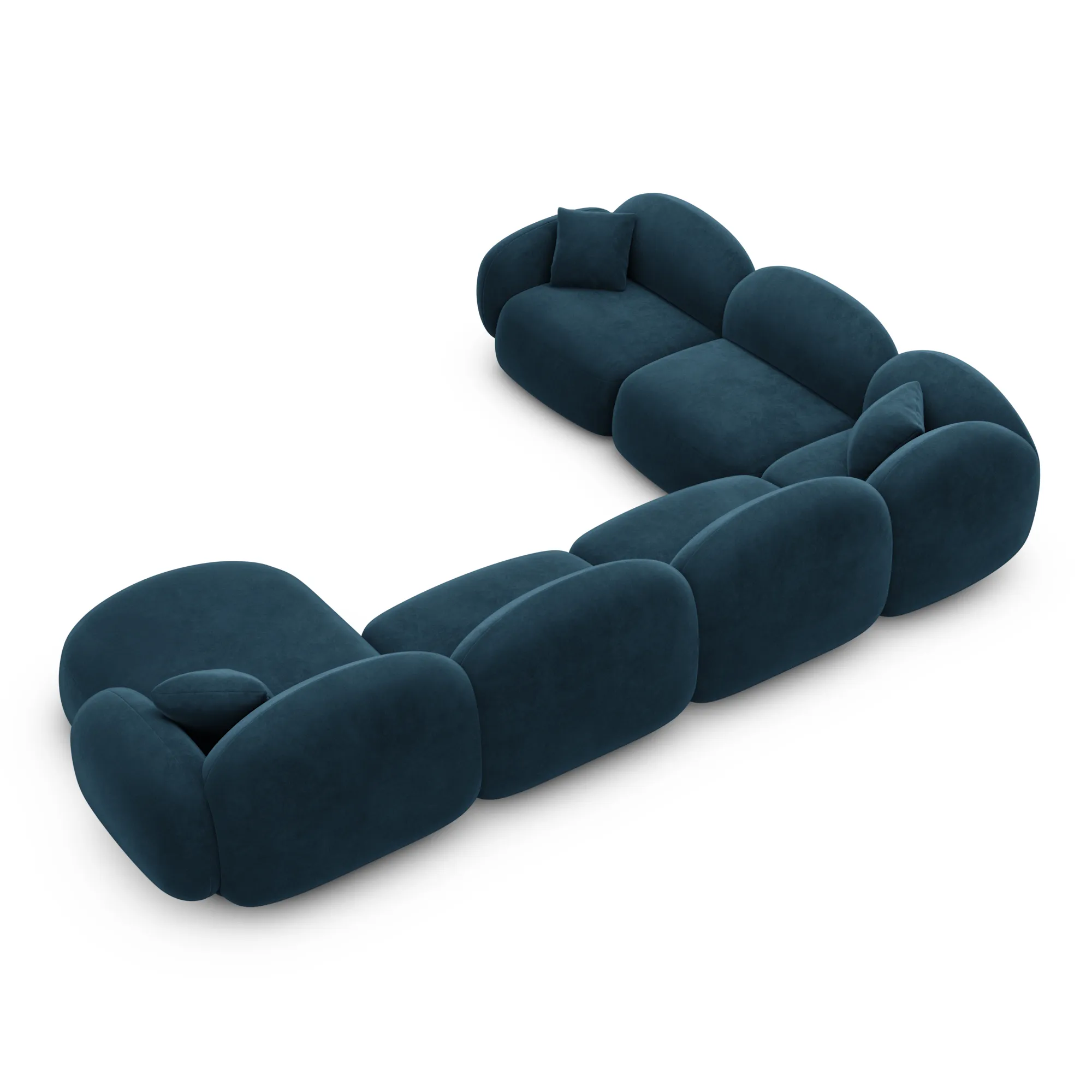 Samtstoff U-Form XXL Wohnlandschaft Lumira – Bild 69