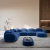 Samtstoff U-Form XXL Wohnlandschaft Lumira – Bild 11