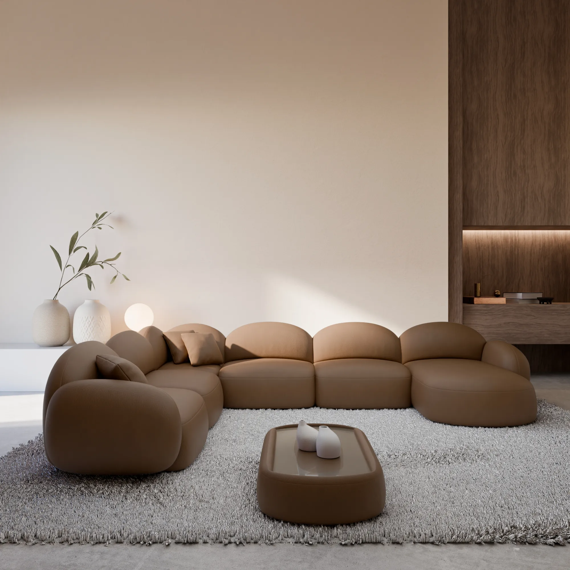Echtleder U-Form XXL Wohnlandschaft Lumira – Bild 13