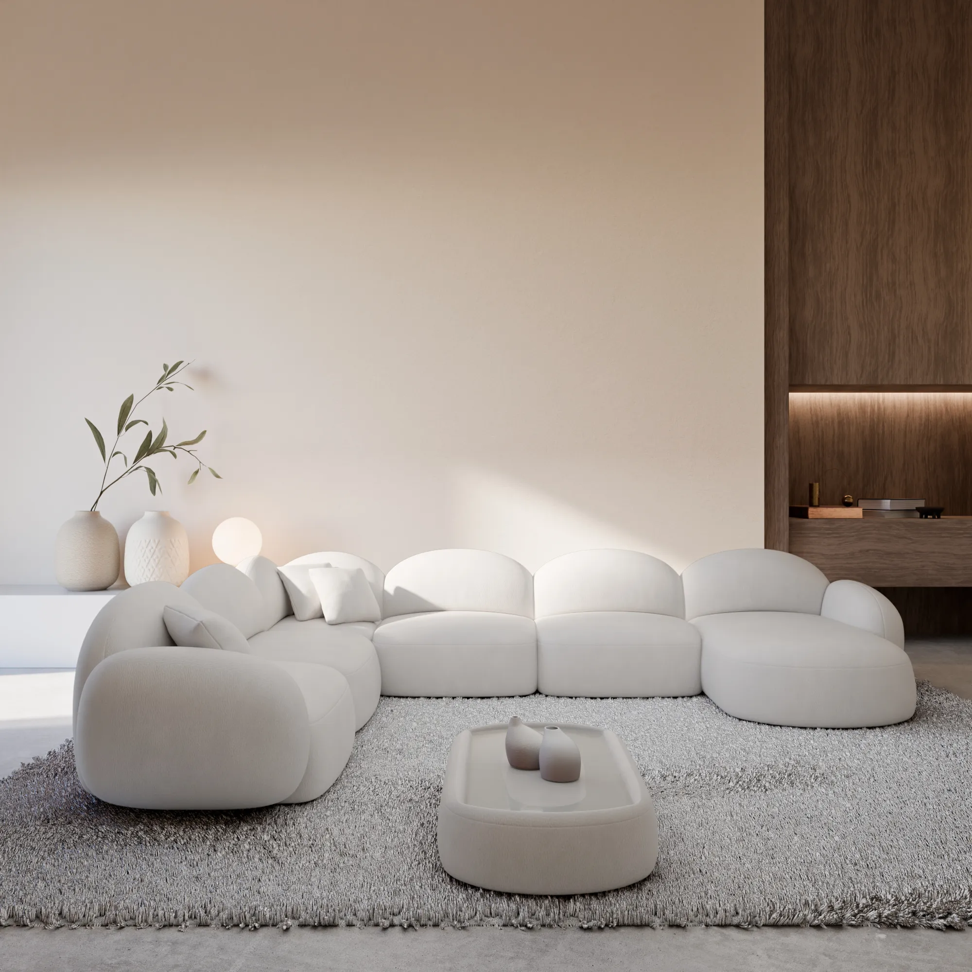 Echtleder U-Form XXL Wohnlandschaft Lumira – Bild 2