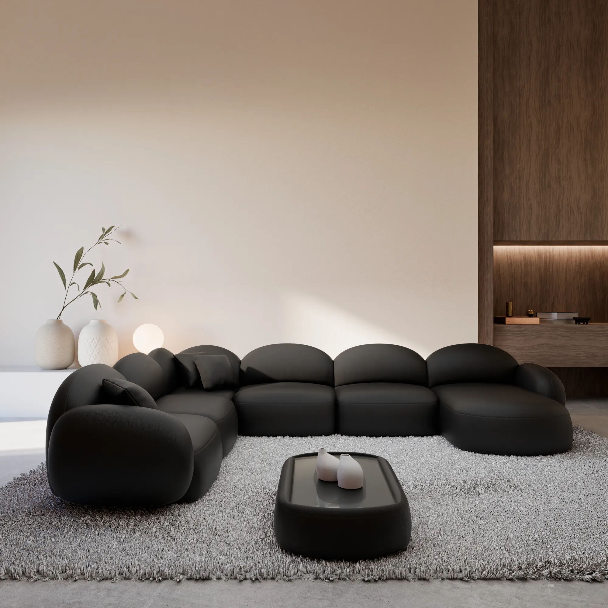 Kunstleder U-Form XXL Wohnlandschaft Lumira – Bild 14
