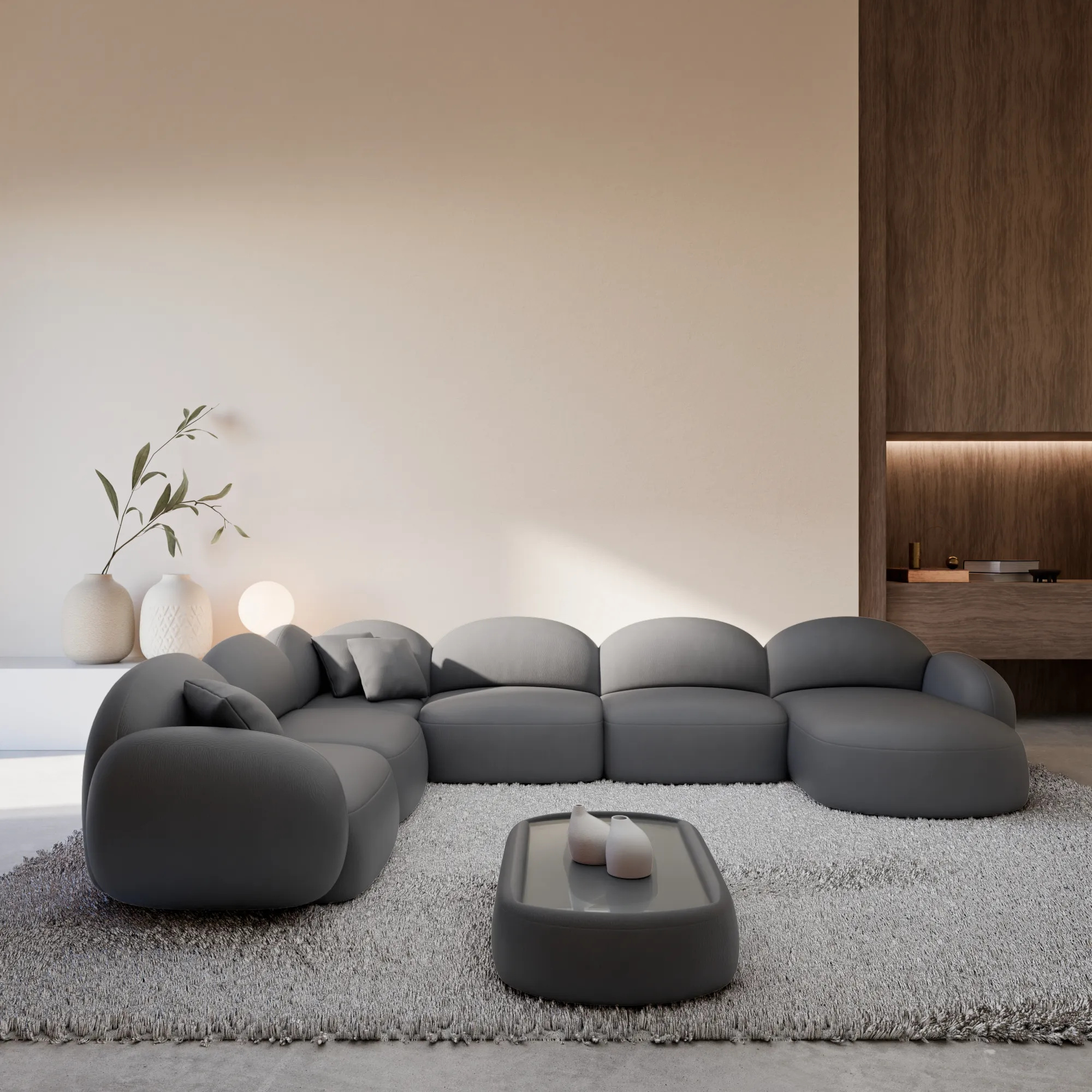 Kunstleder U-Form XXL Wohnlandschaft Lumira – Bild 2