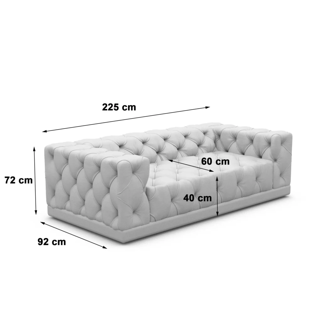 Bouclé 3-Sitzer Couch Meliva