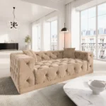 Samtstoff 3-Sitzer Couch Meliva
