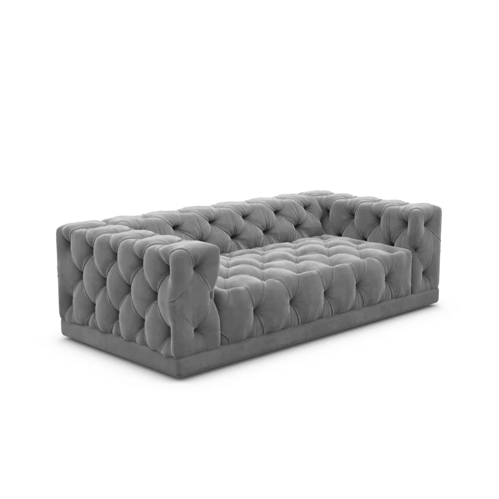 Samtstoff 3-Sitzer Couch Meliva