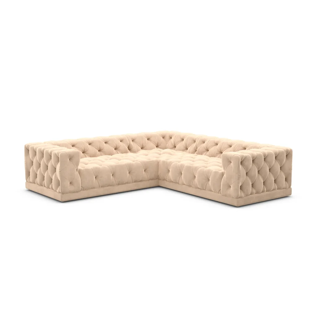 Samtstoff Ecksofa Meliva