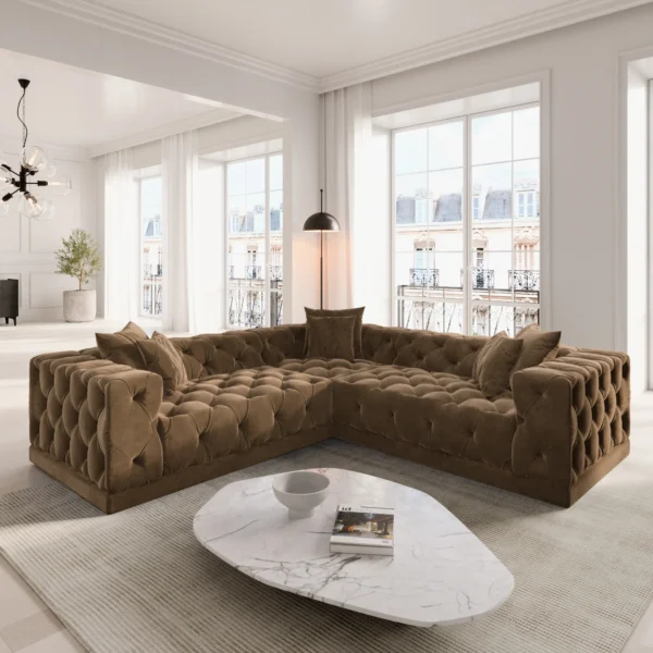 Samtstoff Ecksofa Meliva