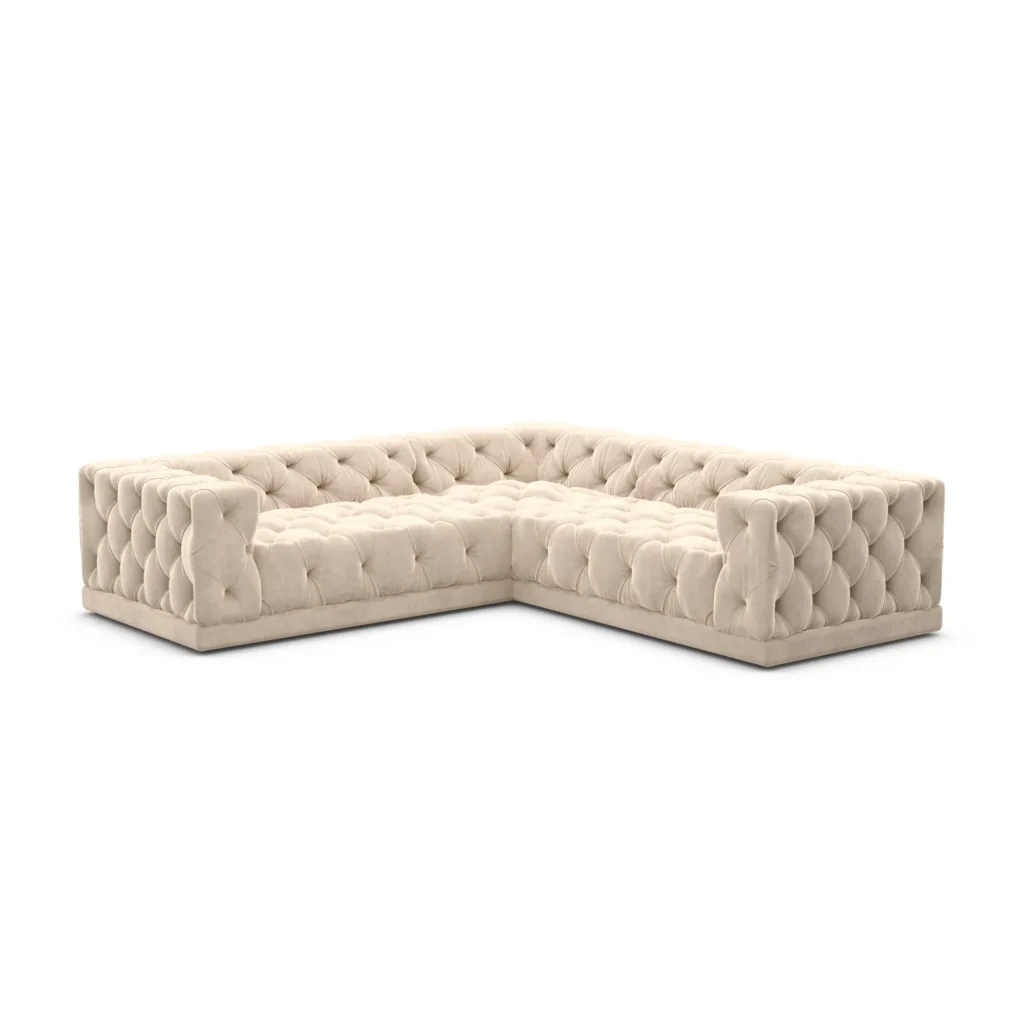 Samtstoff Ecksofa Meliva