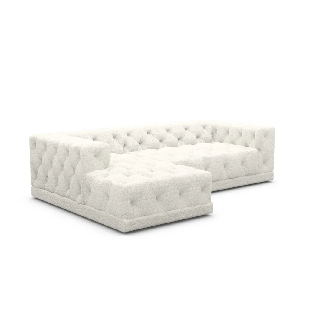 Bouclé L-Form Sofa Meliva