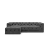Strukturstoff L-Form Sofa Meliva