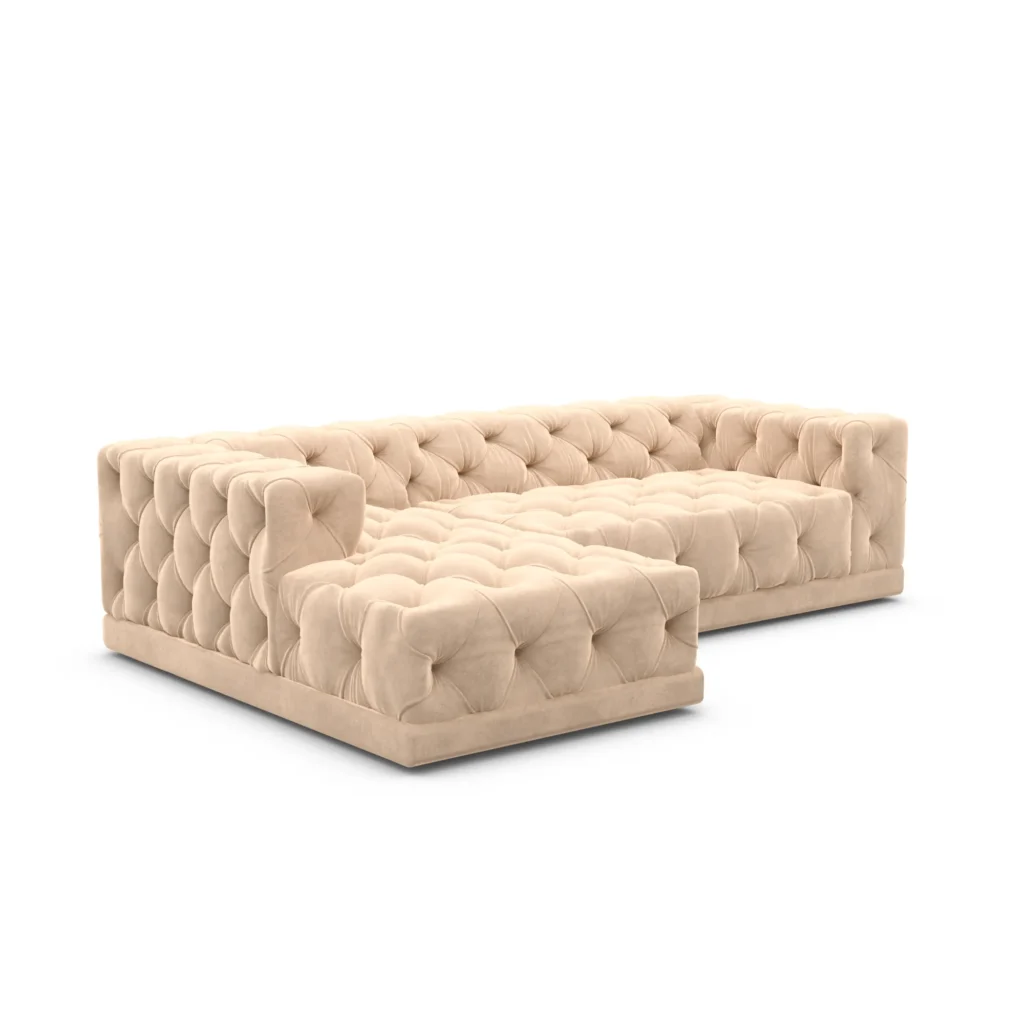 Samtstoff L-Form Sofa Meliva