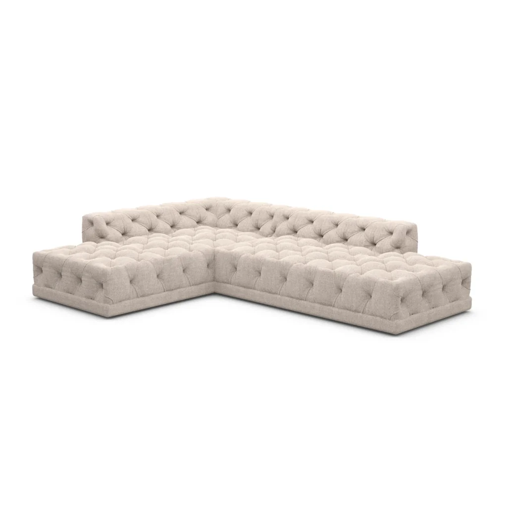 Strukturstoff L-Form Lounge Sofa Meliva