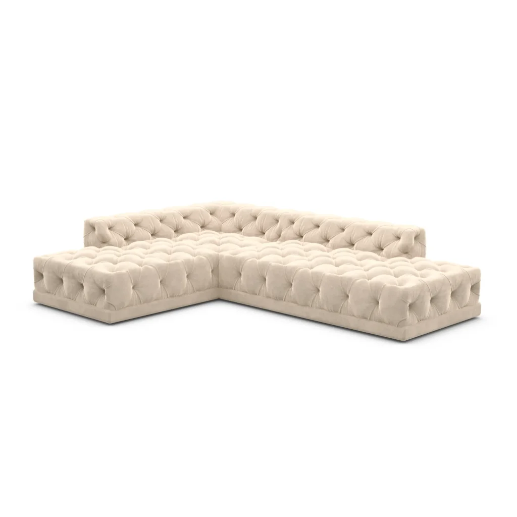 Samtstoff L-Form Lounge Sofa Meliva