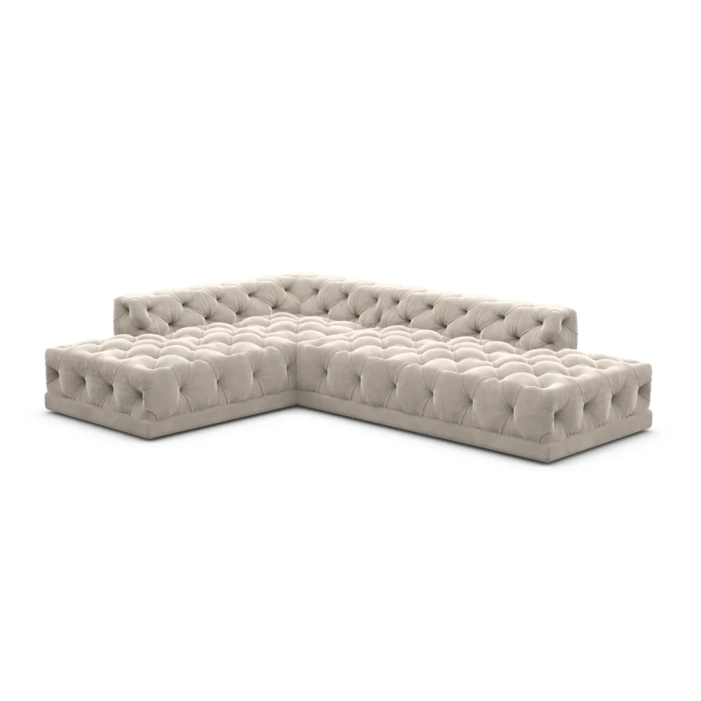 Samtstoff L-Form Lounge Sofa Meliva