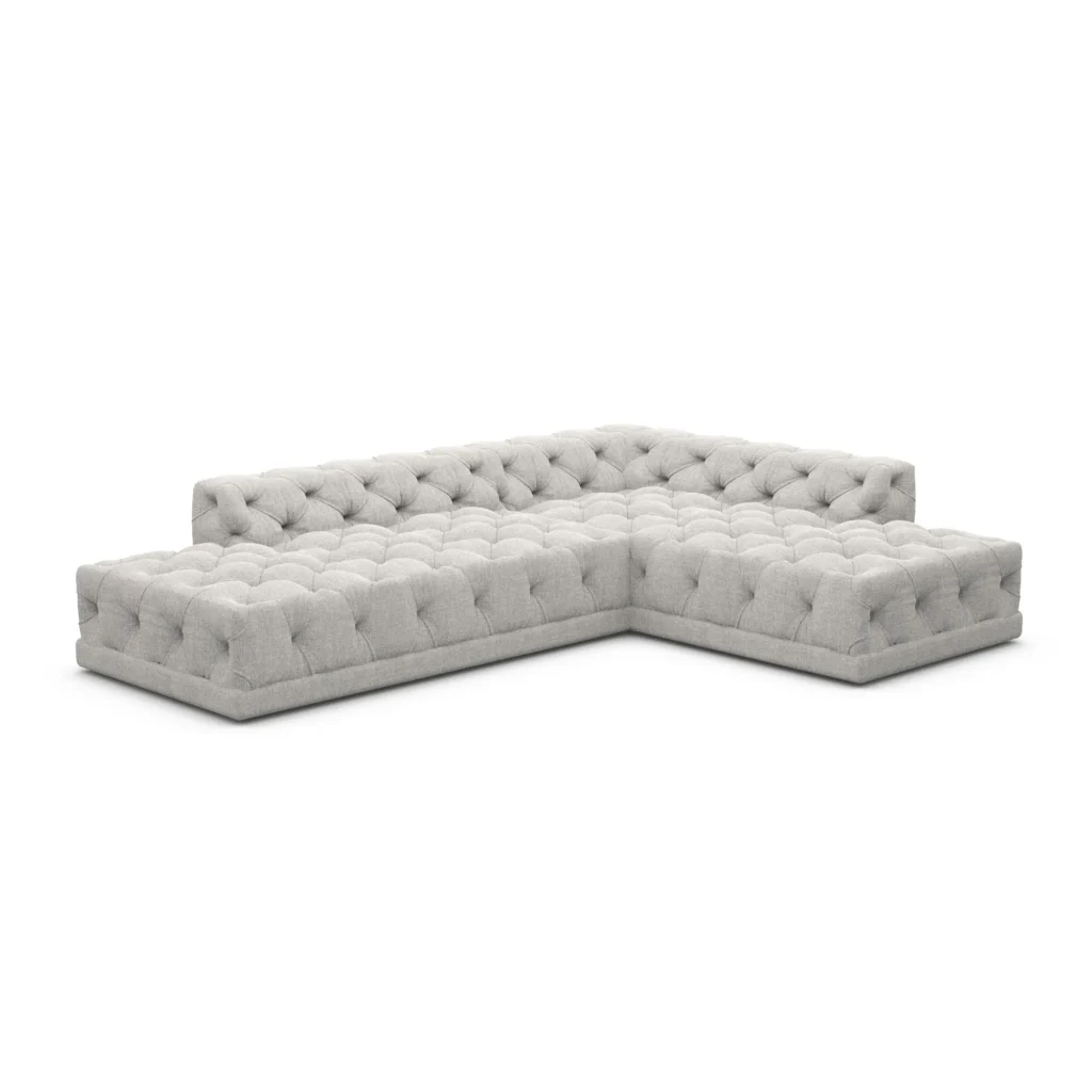 Strukturstoff L-Form Lounge Sofa Meliva