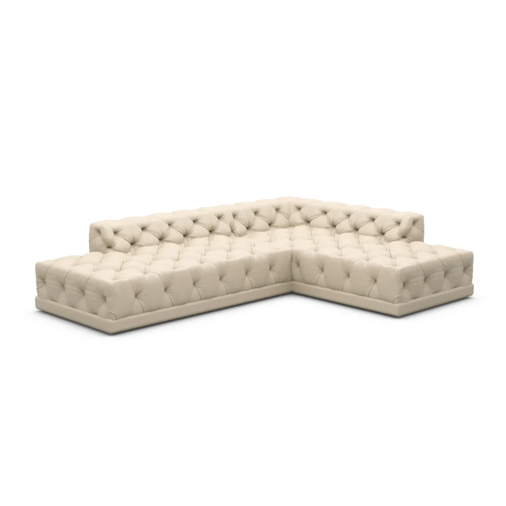 Echtleder L-Form Lounge Sofa Meliva