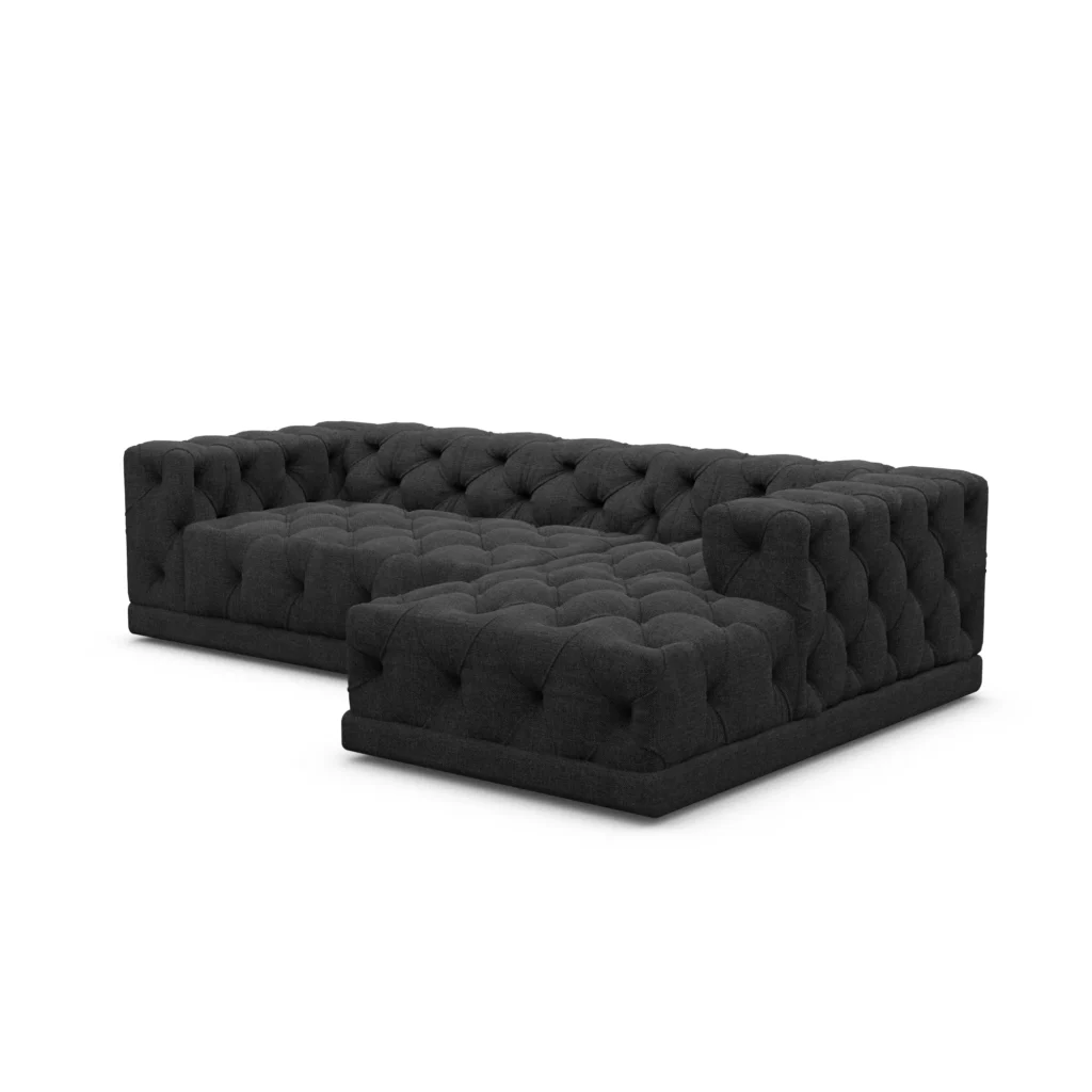 Strukturstoff L-Form Sofa Meliva