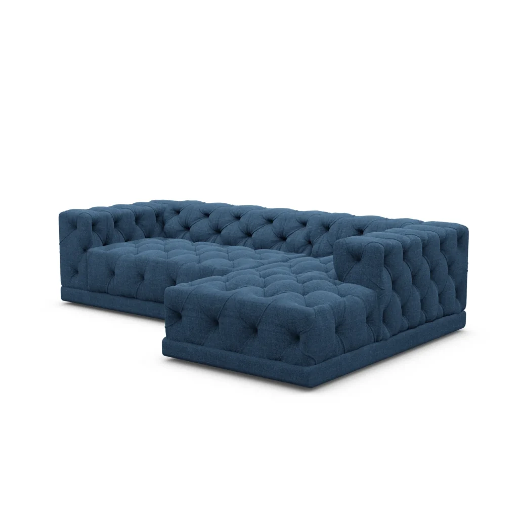 Strukturstoff L-Form Sofa Meliva
