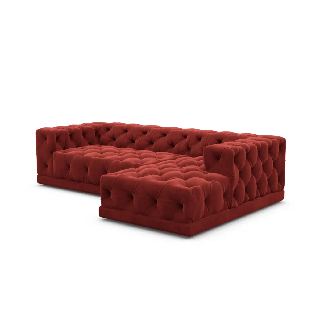 Samtstoff L-Form Sofa Meliva