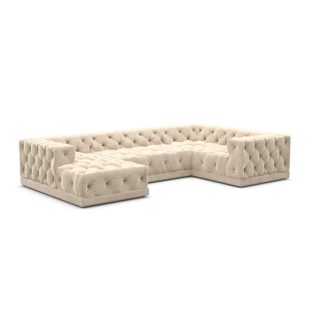 Samtstoff U-Form XL Wohnlandschaft Meliva
