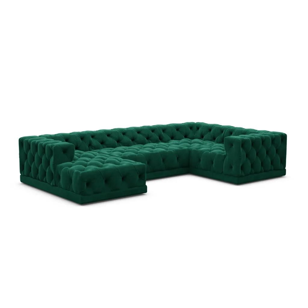 Samtstoff U-Form XL Wohnlandschaft Meliva