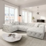 Bouclé U-Form XL Wohnlandschaft Meliva
