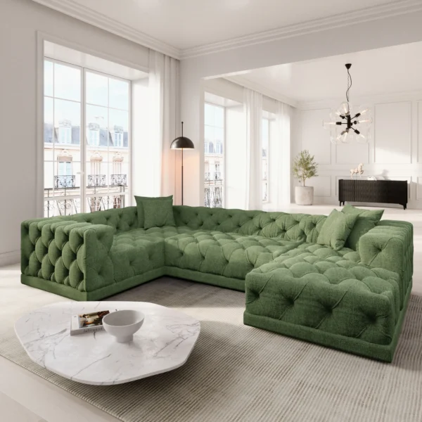 Strukturstoff U-Form XL Wohnlandschaft Meliva