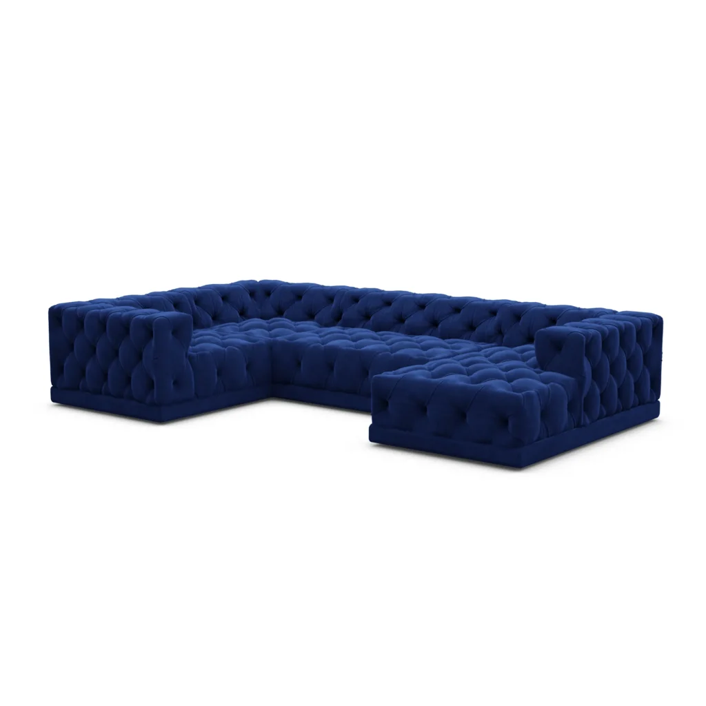 Samtstoff U-Form XL Wohnlandschaft Meliva
