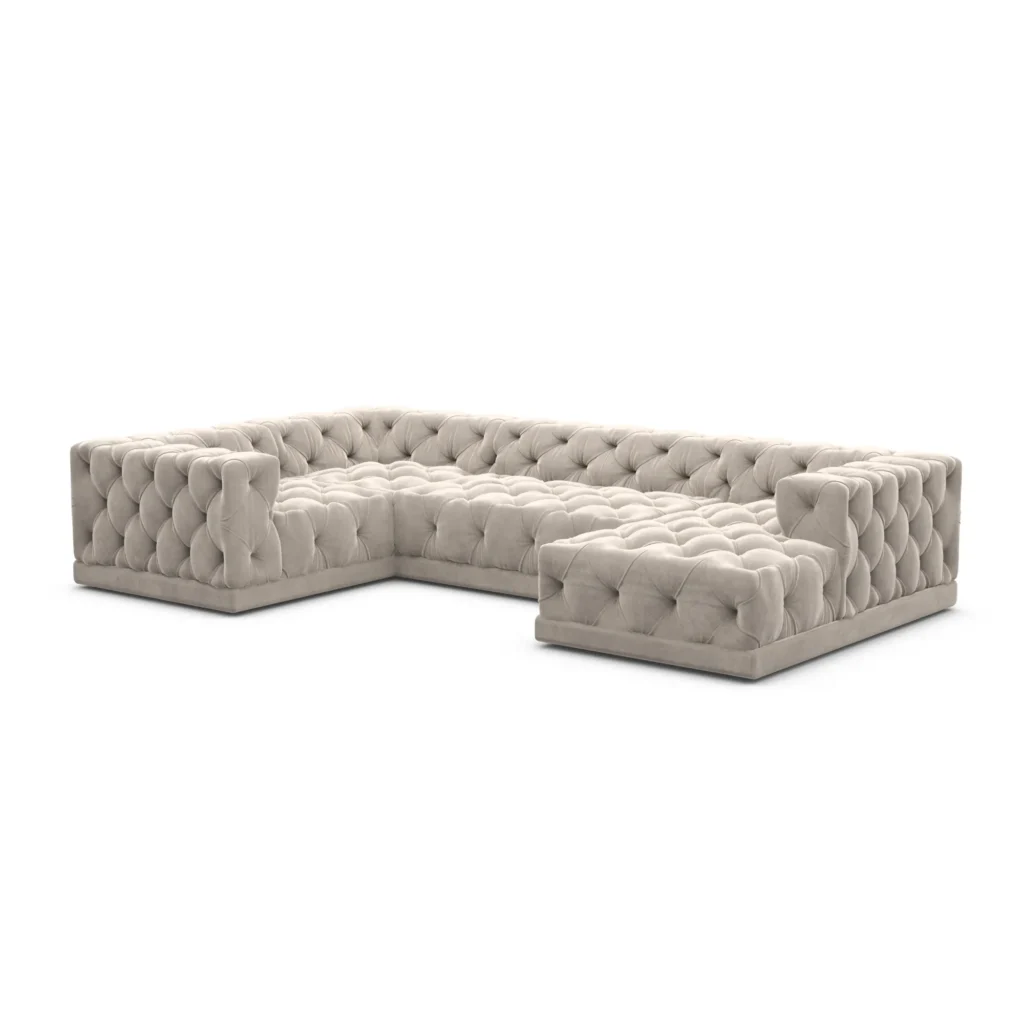 Samtstoff U-Form XL Wohnlandschaft Meliva