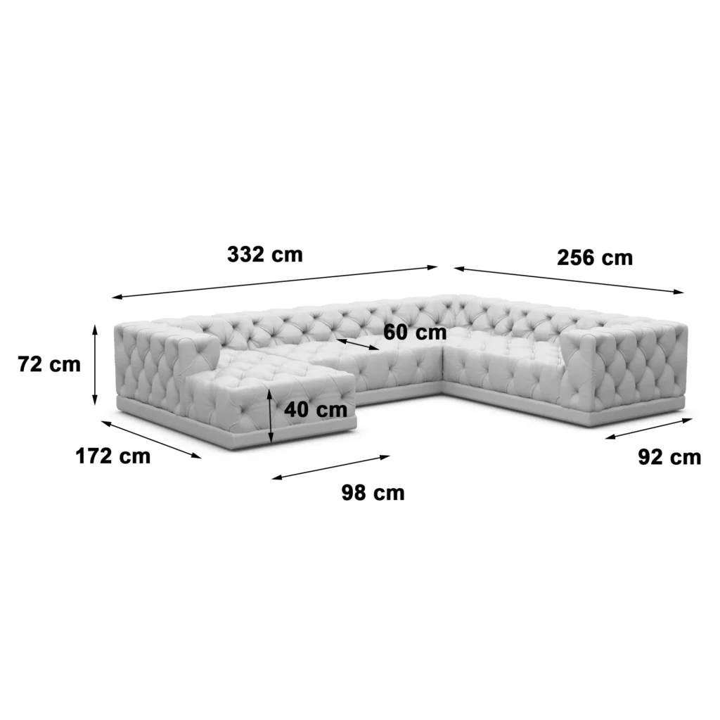 Bouclé U-Form XXL Wohnlandschaft Meliva