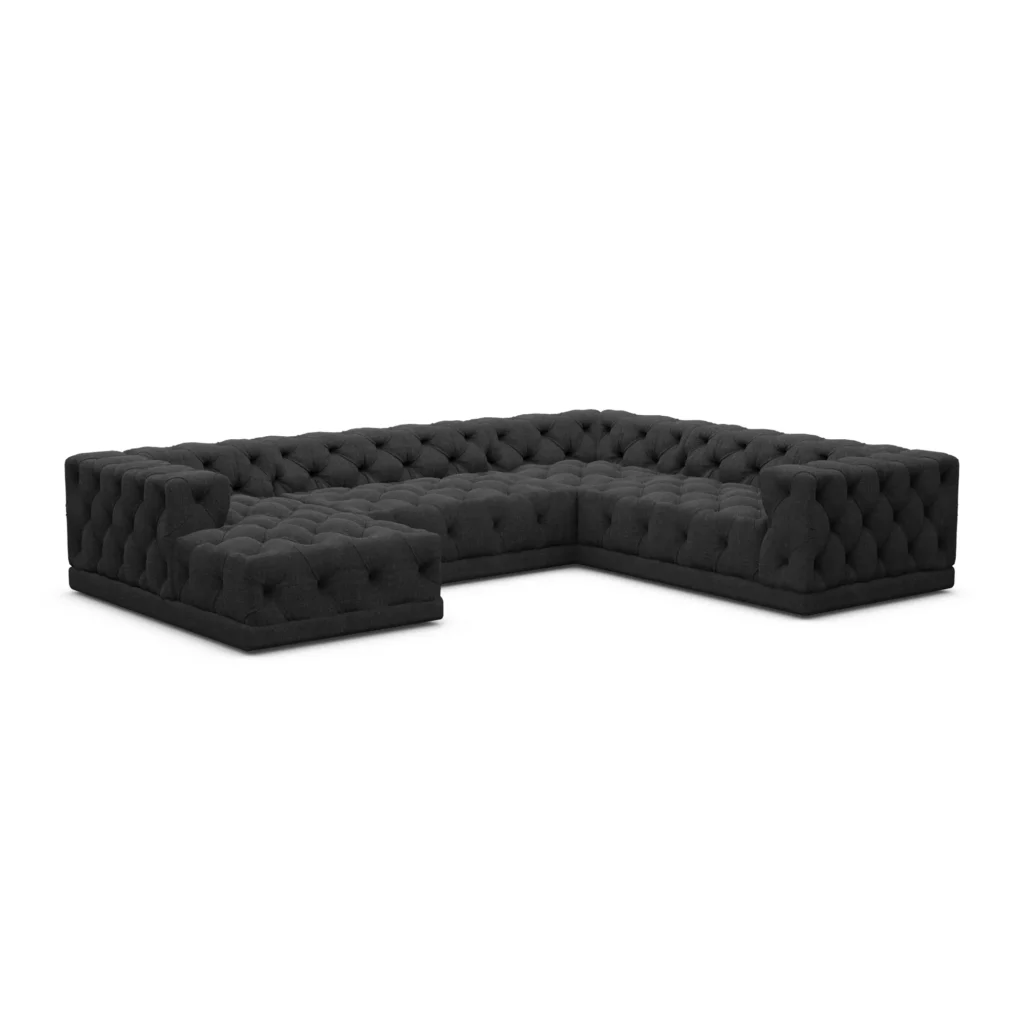 Strukturstoff U-Form XXL Wohnlandschaft Meliva