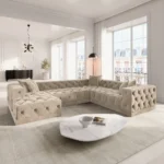 Samtstoff U-Form XXL Wohnlandschaft Meliva