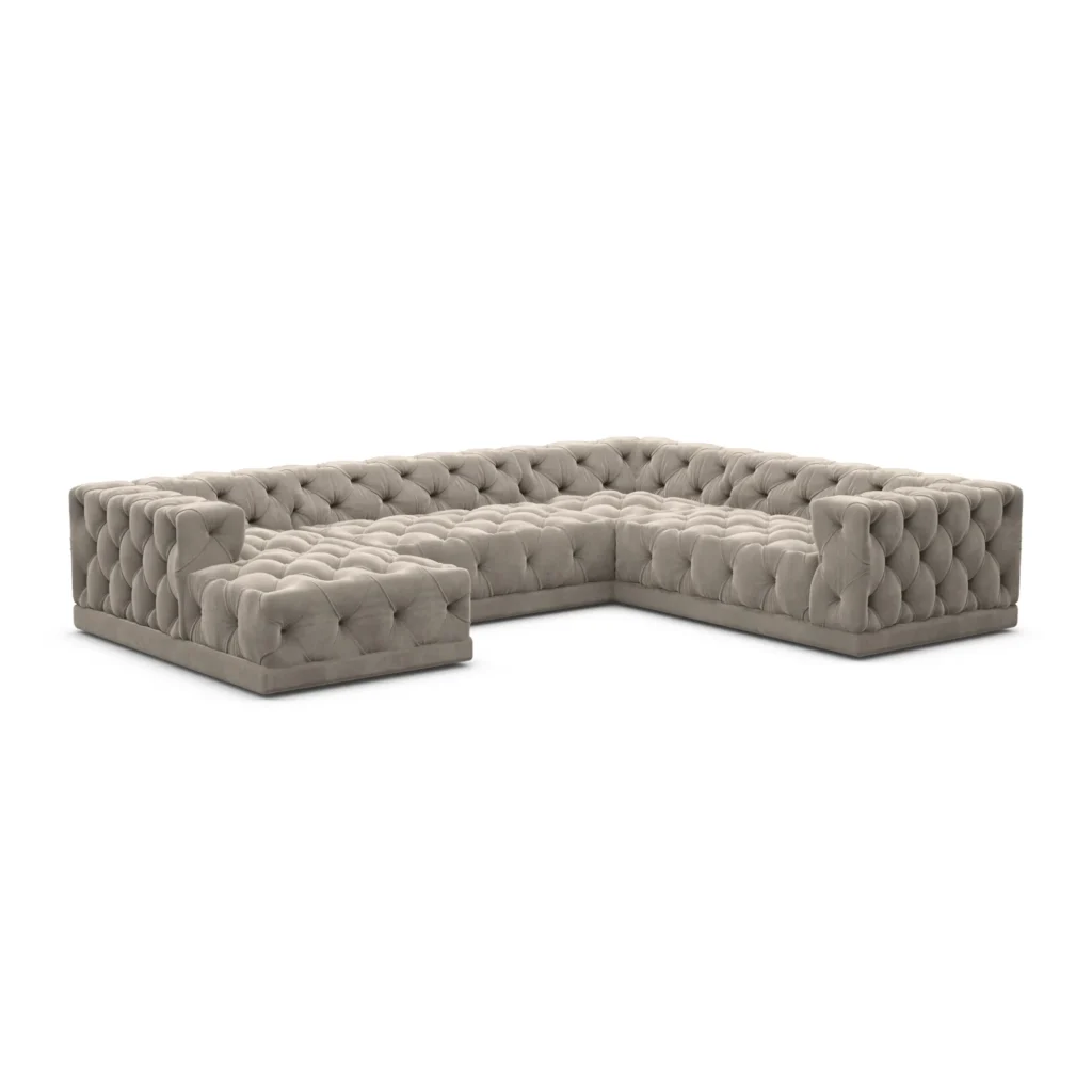Samtstoff U-Form XXL Wohnlandschaft Meliva