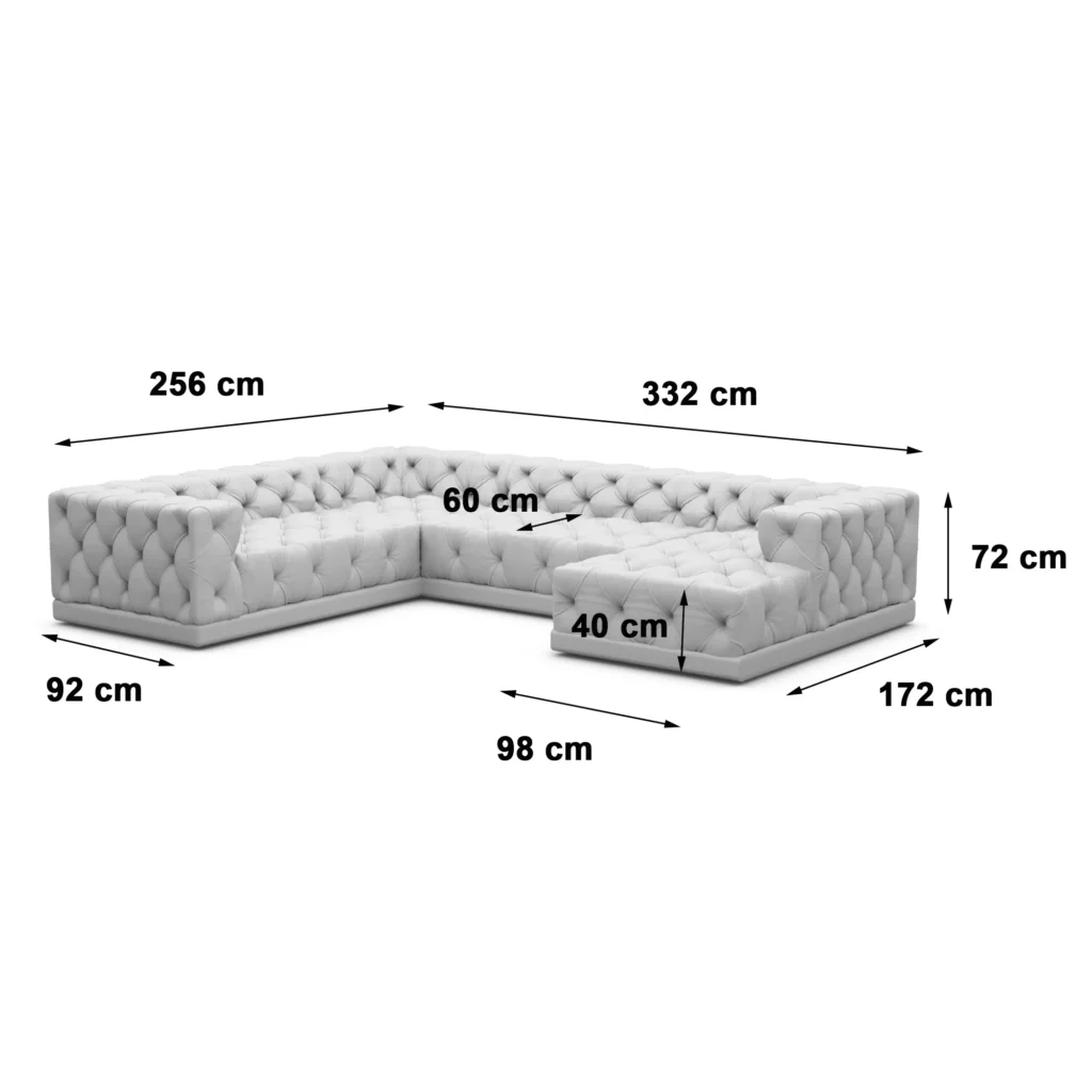 Bouclé U-Form XXL Wohnlandschaft Meliva