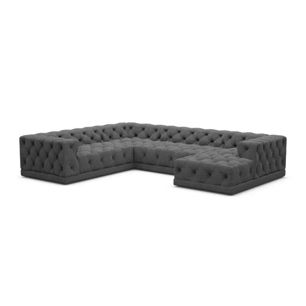 Strukturstoff U-Form XXL Wohnlandschaft Meliva