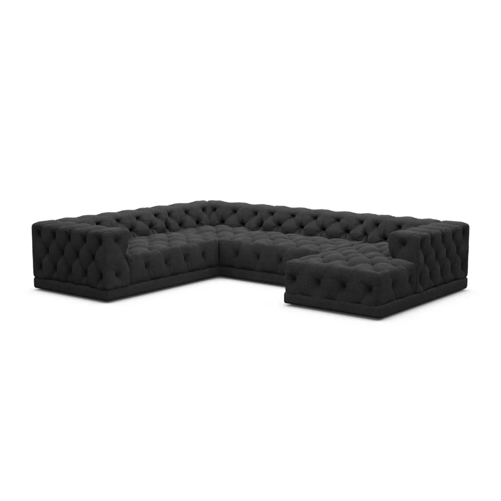 Strukturstoff U-Form XXL Wohnlandschaft Meliva