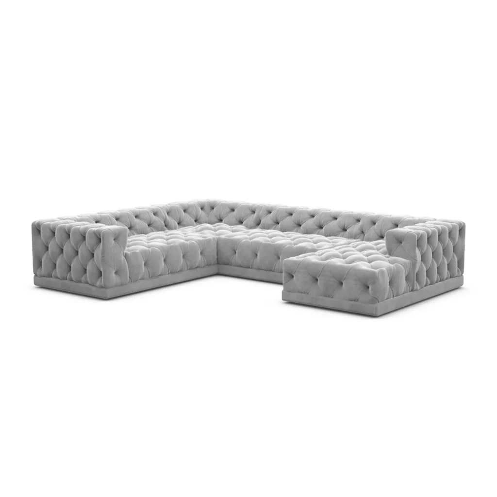 Samtstoff U-Form XXL Wohnlandschaft Meliva
