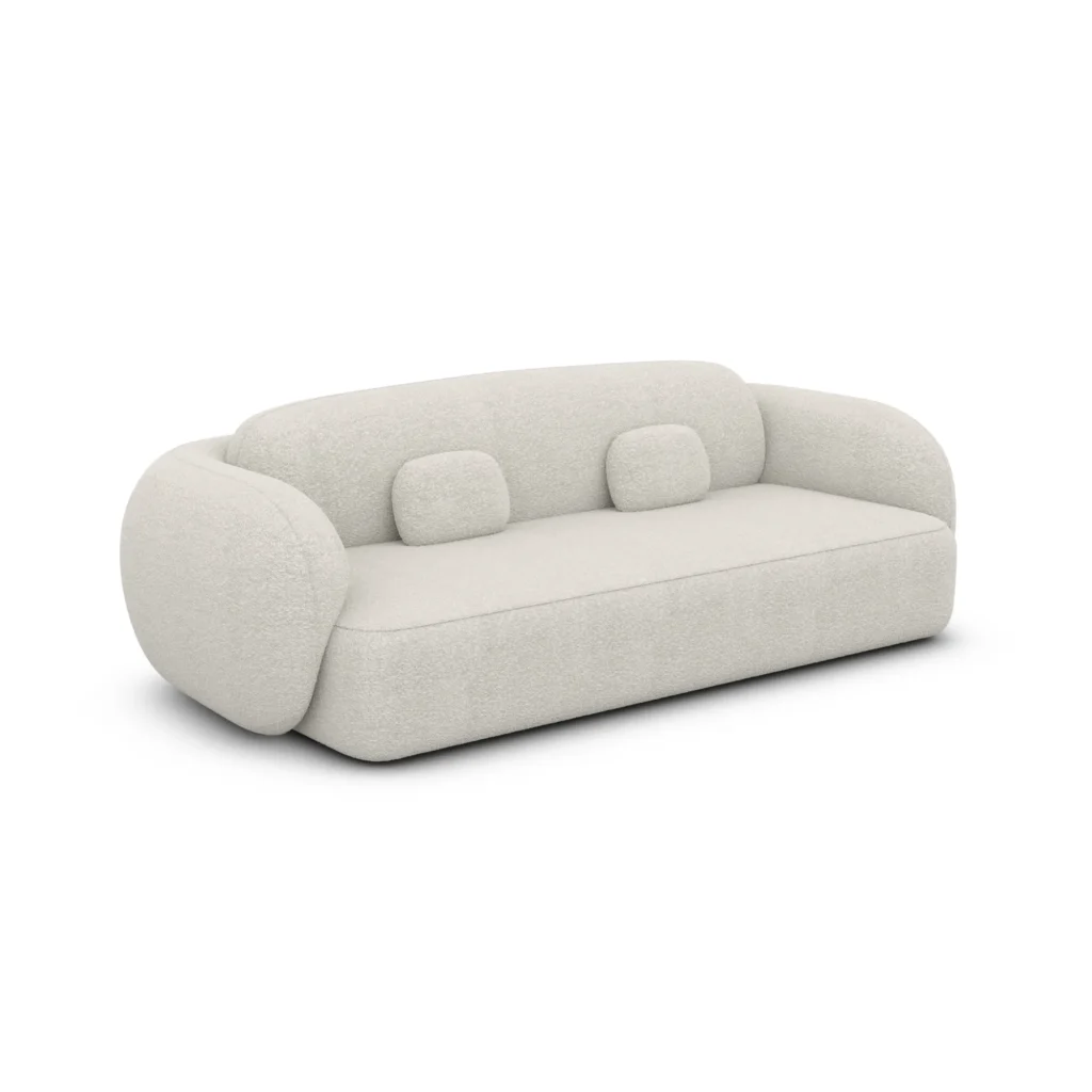 Bouclé 3-Sitzer Couch Mira
