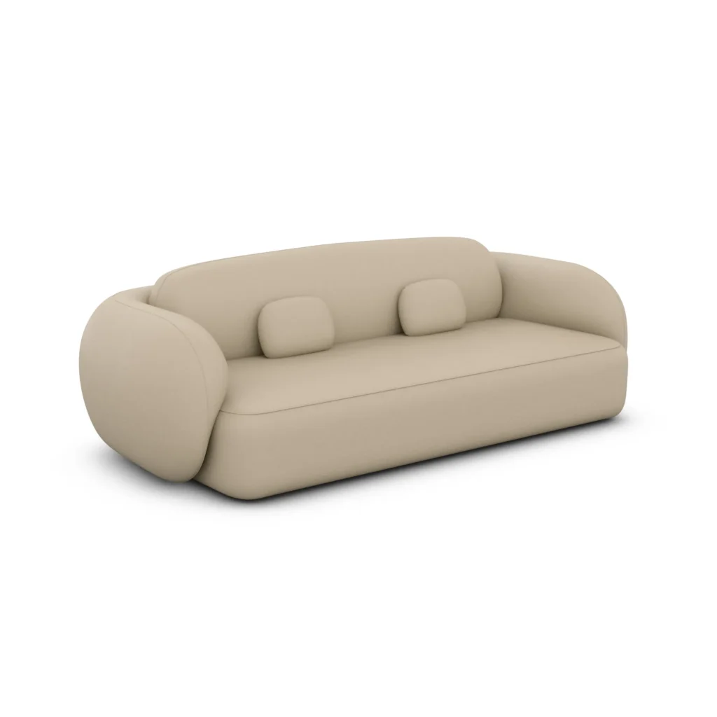 Echtleder 3-Sitzer Couch Mira