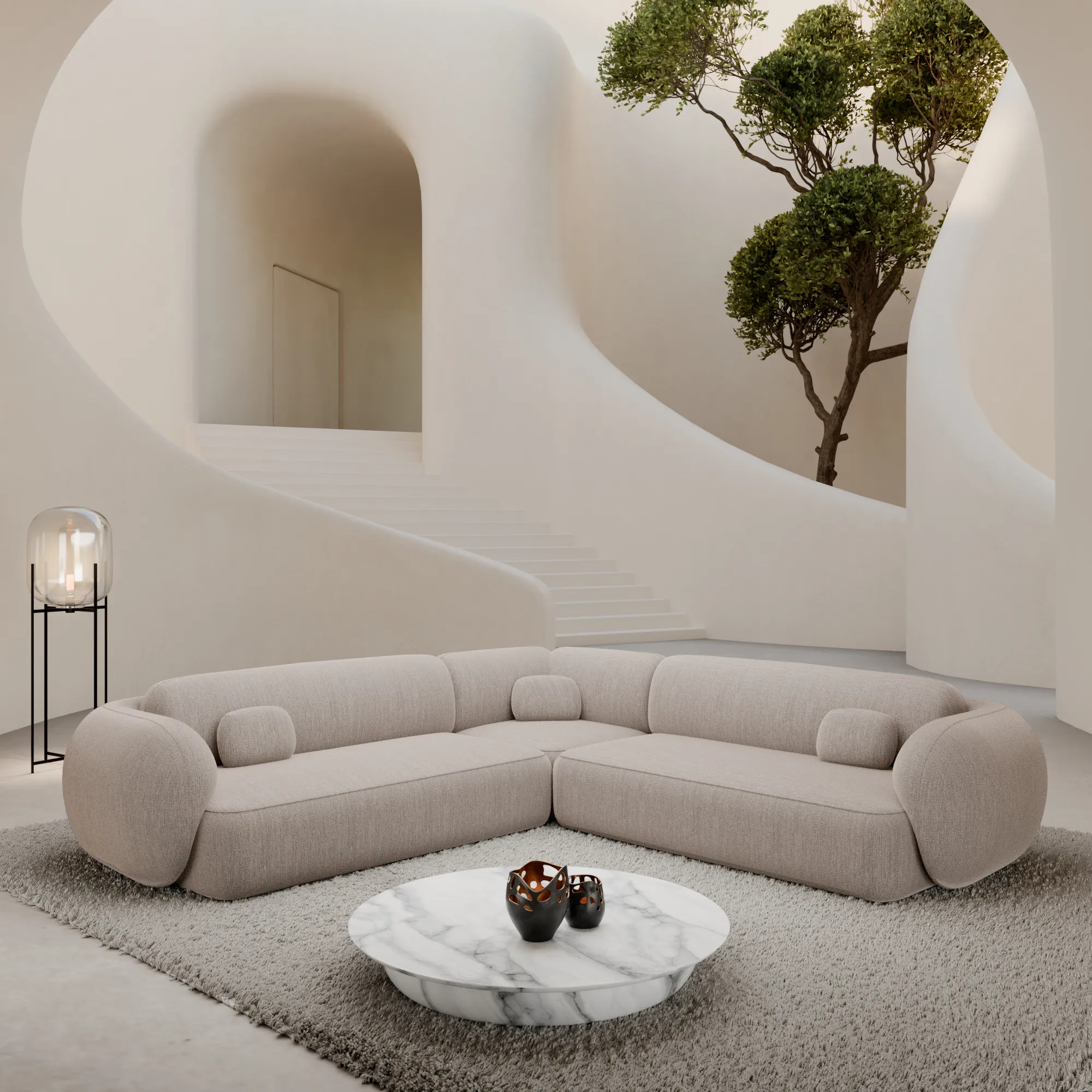 Strukturstoff Ecksofa Mira